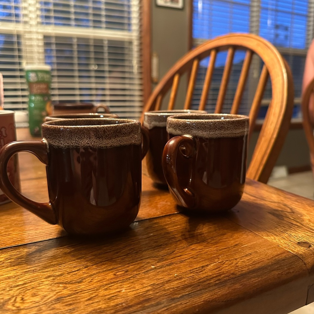 Brown Ceramic Coffee Mug Set